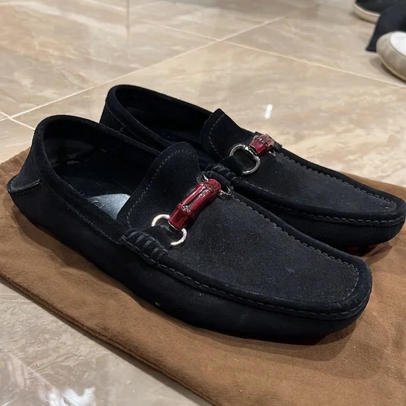 Gucci | Shoes | Authentic Gucci Black Suede Loafers | Poshmark display picture 1